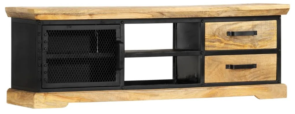 247756 vidaXL Comodă TV, negru, 120 x 30 x 40 cm, lemn masiv de mango