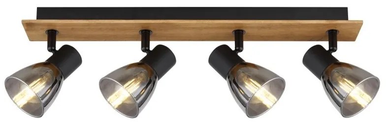 Plafoniera cu 4 spoturi directionabile design modern CLAUDE negru, maro