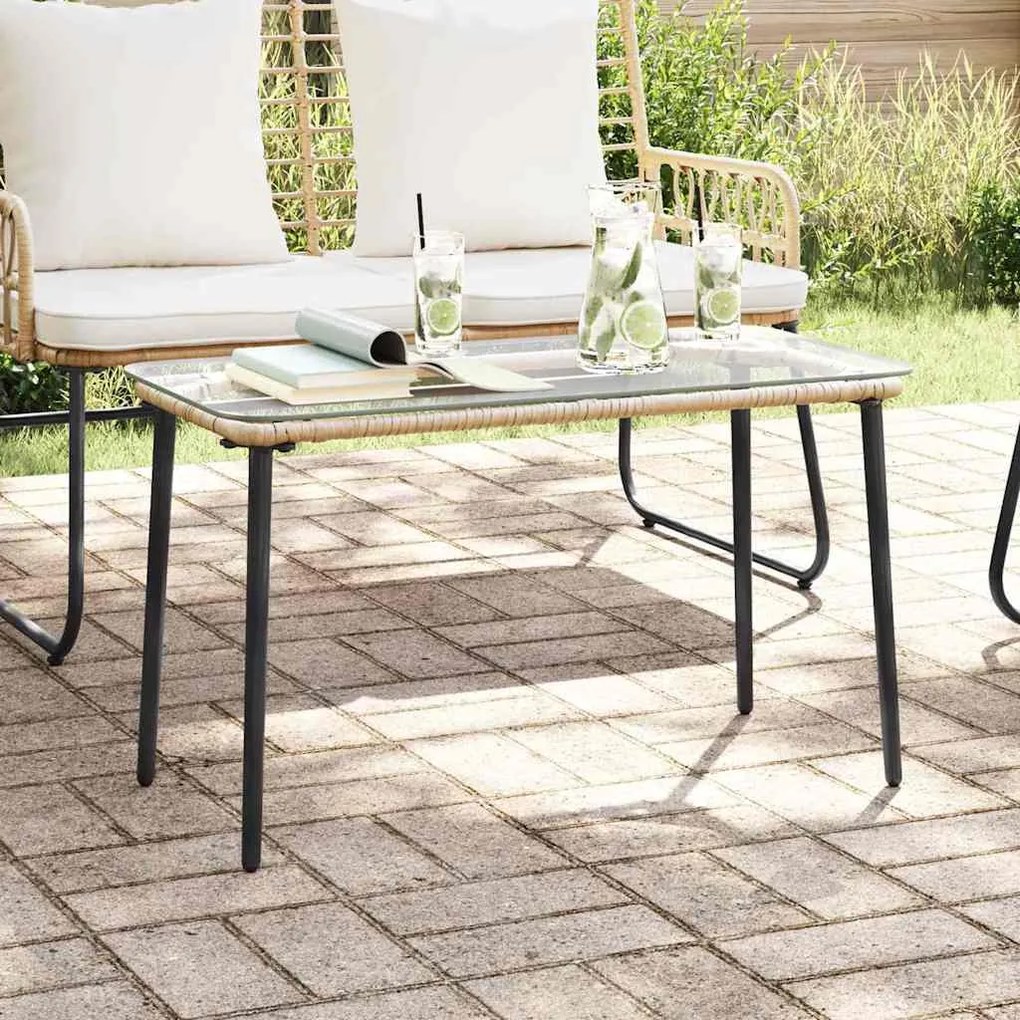vidaXL Masă de Grădină natural 80 x 40 x 45.5 cm Rattan poli