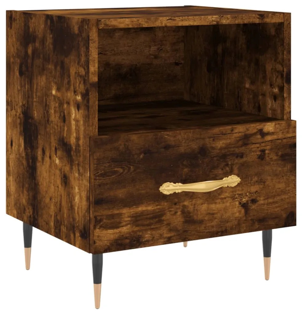 vidaXL Noptieră, stejar fumuriu, 40x35x47,5 cm, lemn compozit