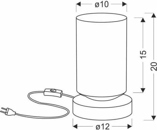Veioză neagră cu abajur din sticlă (înălțime 20 cm) Aspra – Candellux Lighting