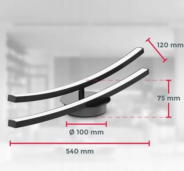 Plafonieră LED 2xLED/6W/230V 3000K neagră