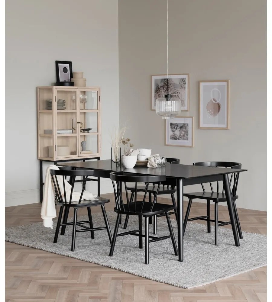 Masă de dining Rowico Lotta, 180 x 90 cm, negru