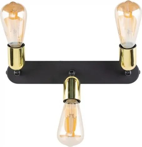 Corp de iluminat tip spot LED TOP 3xE27/15W/230V negru/auriu