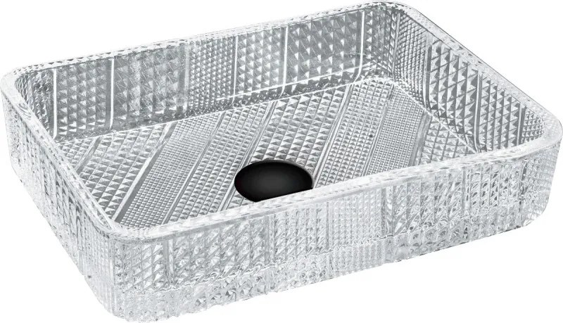 Mexen Akra chiuvetă din sticlă pe blat 46 x 33 cm, transparentă - 24024600