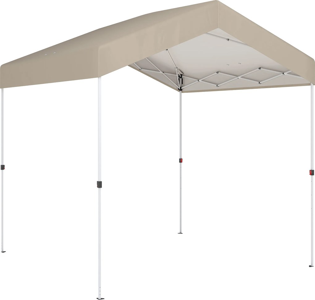 Outsunny Pavilon Pliant 2,4x2,4 m Pop-up UPF50+ Închidere Centrală Înălțime Reglabilă Geantă de Transport Saci Nisip Bej | Aosom Romania