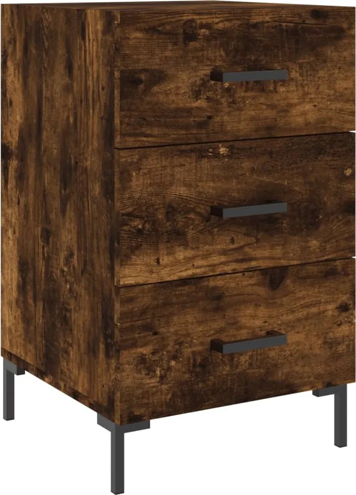 vidaXL Noptieră, stejar fumuriu, 40x40x66 cm, lemn compozit