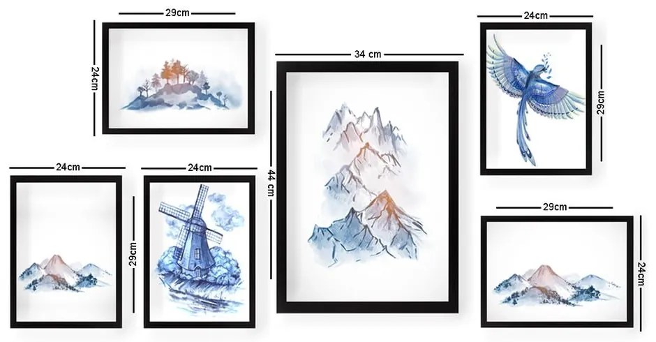 Tablouri 6 buc. Watercolor – Wallity