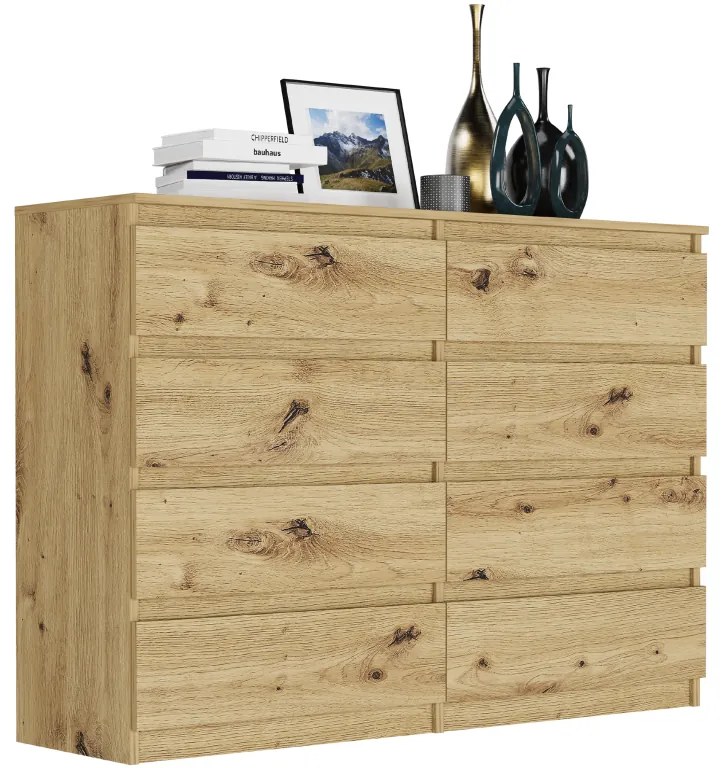 Comodă modernă cu 8 sertare R-140-S8 - diferite variante de culoare sonoma