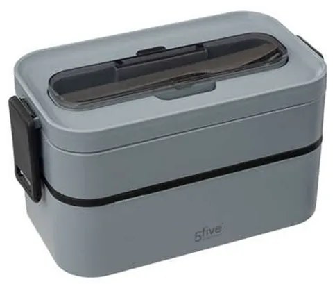 Cutie Lunch Box Grey, plastic, 21.5 x 11 x H 11.5 cm