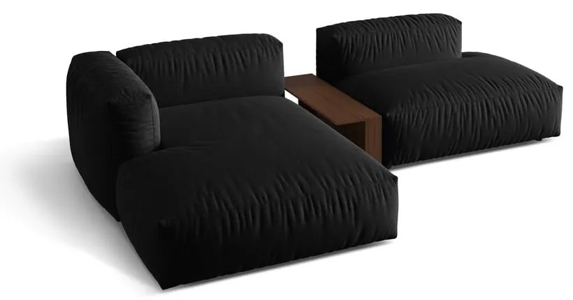 Colțar modular negru (cu colț pe partea stângă ) Martina – Micadoni Home