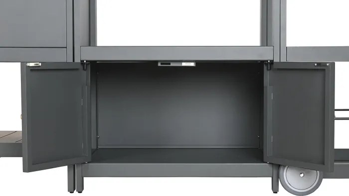 Set bucătărie de exterior din aluminiu și lemn compozit, 236 x 50 x 91 cm, „Isla Outdoor Kitchen Set"