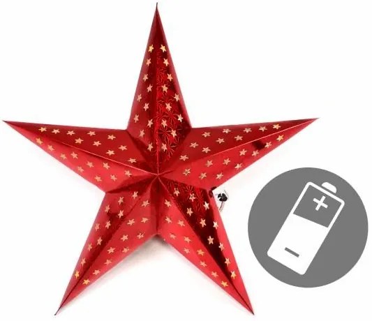 Stea luminoasă de Crăciun cu temporizator 60 cm, 10 LED, roșu