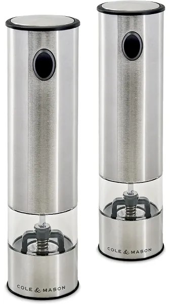 Cole&Mason - Set 2 râșnițe electrice BATTERSEA, 6xAAA, pentru condimente