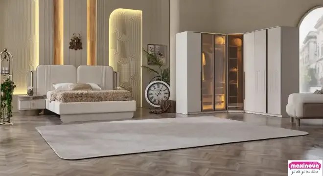 Mobilier dormitor dulap colt 7 usi,Verona