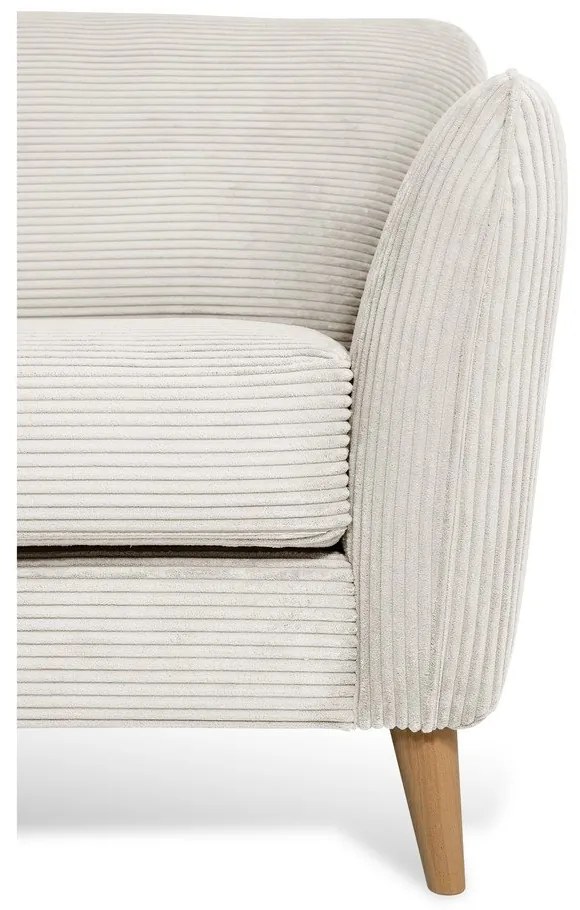 Colțar alb cu tapițerie din catifea reiată (cu colț pe partea stângă ) Paris – Scandic