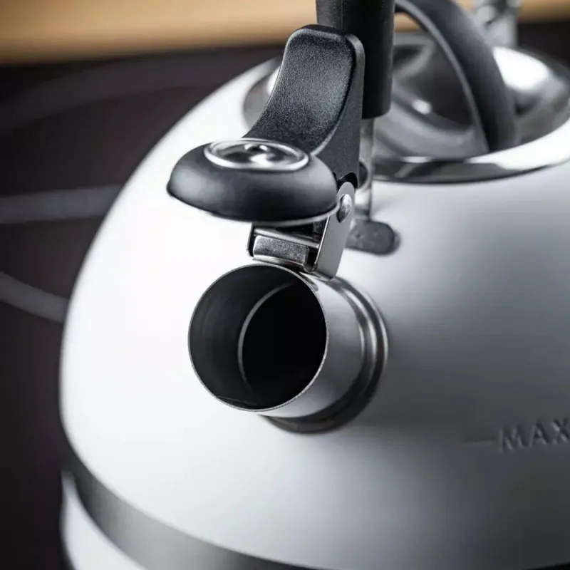 Resigilat: Ceainic cu fluier Kinghoff KH 1852, 1.8 l, Inductie, Maner izolat termic, Alb