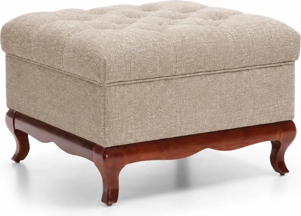 Pouf lemn masiv Milan, 70 × 70 × 47 cm