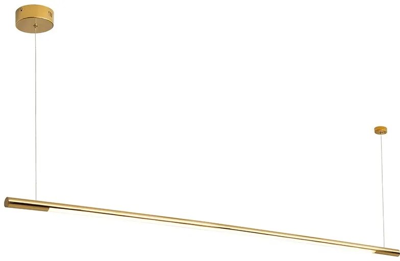Lustra LED dimabila liniara, suspendata Organic 150cm, auriu