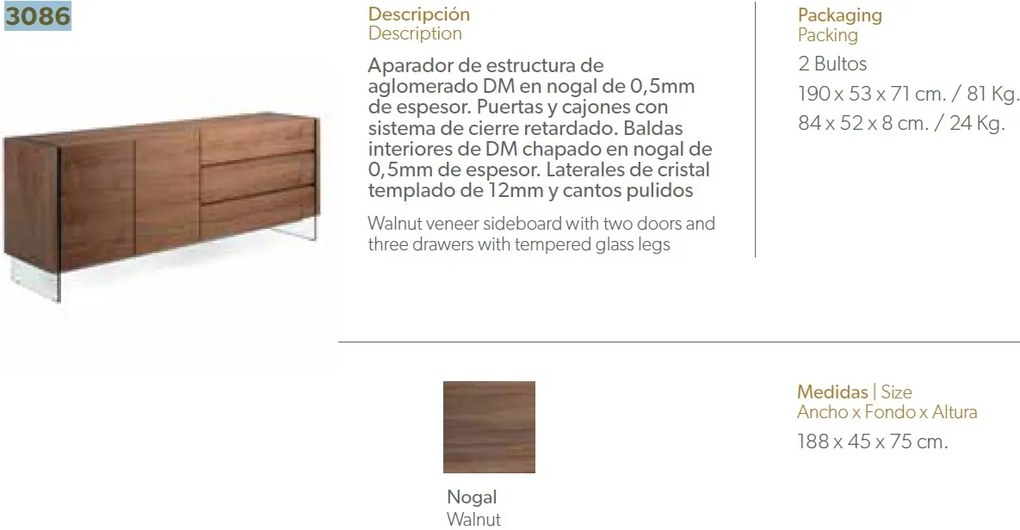 Comoda eleganta design deosebit Aurore AC-CP1803-E-NOGAL