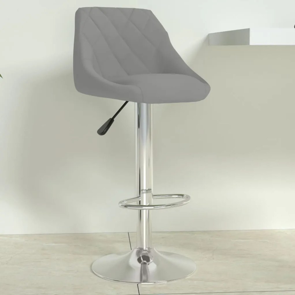 vidaXL Scaun de bar, gri deschis, catifea