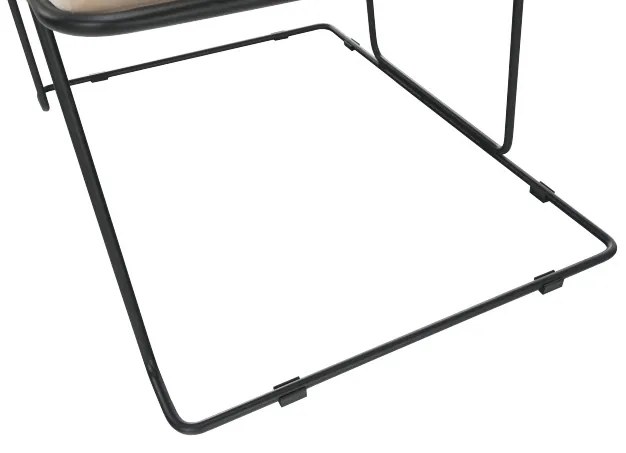 Taburet , material bej/ramă neagră, MERANO YF-S02