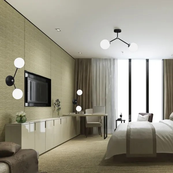 Lustră aplicată JOY 2xE14/40W/230V negru/crom lucios