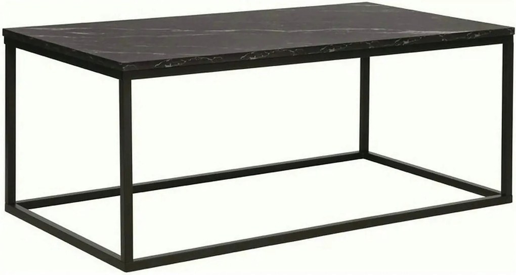 Masuta ROSSI A, negru cu efect de marmura/negru, PAL melaminat/metal,