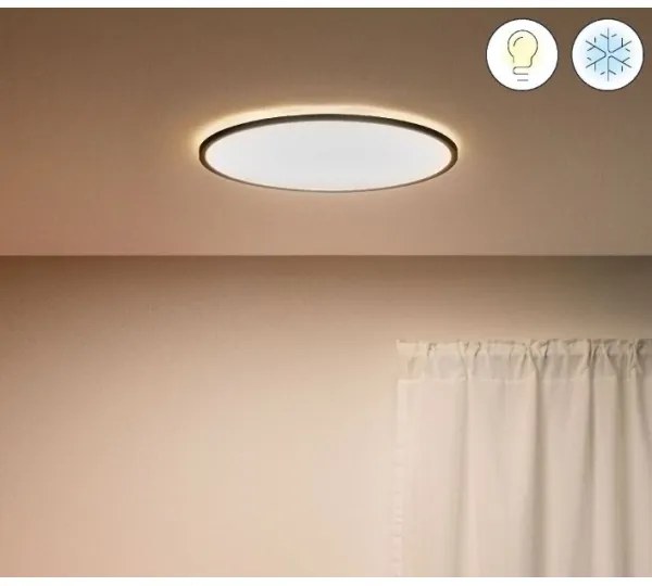 Plafonieră LED RGBW dimabilă SUPERSLIM LED/22W/230V Wi-Fi neagră WiZ