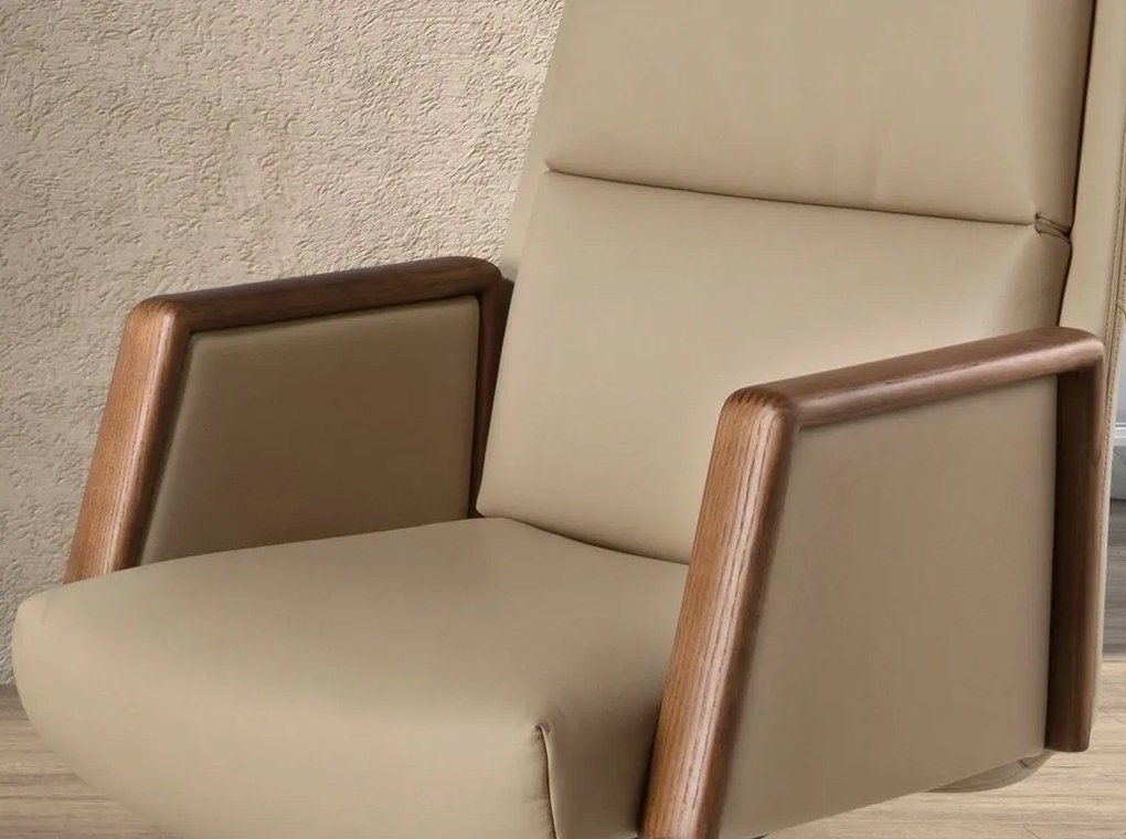 Scaun de birou modern piele sintetica si lemn Mink