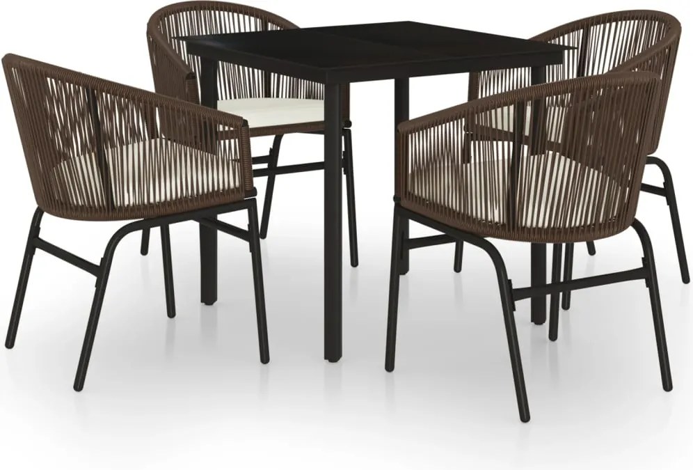 vidaXL Set de mobilier pentru grădină, 5 piese, maro