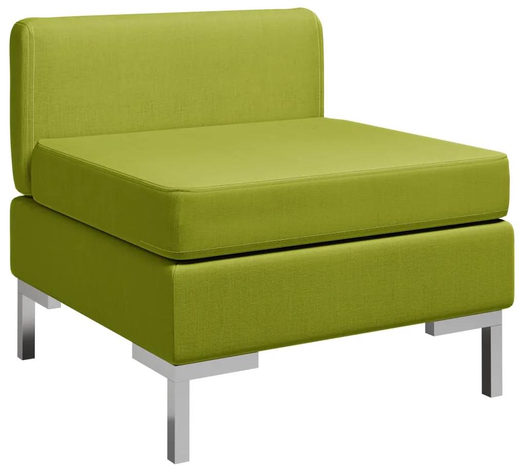 287005 vidaXL Canapea de mijloc modulară cu pernă, verde, material textil
