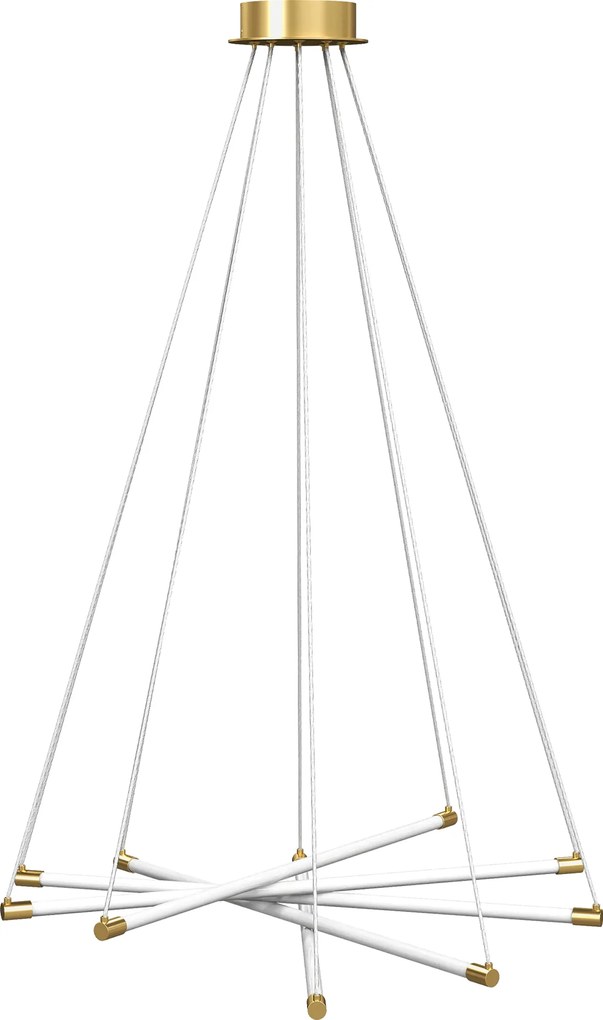 HOMCOM Lampă de tavan LED, 50 W, 5 tuburi de lumină ajustabile, reglabilă, corp de iluminat pentru living, sufragerie, bucătărie, Auriu+Alb | Aosom Romania