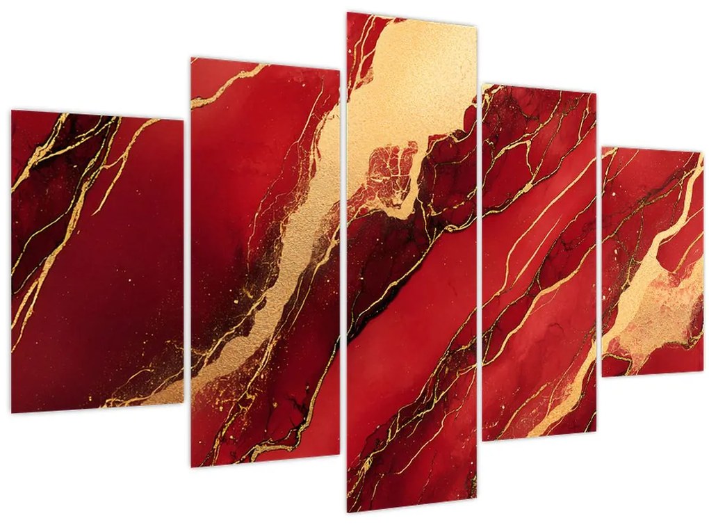 Tablou - Marmură roșu-auriu (150x105 cm)