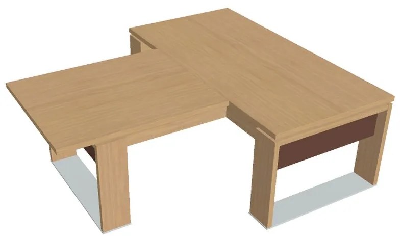 Masă Verno+ S 200 x 220 cm, cu extensie, stejar deschis / maro