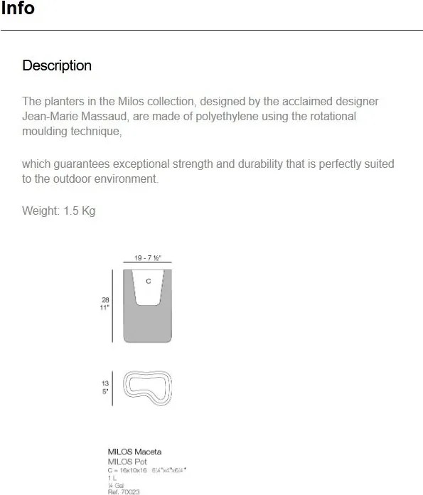 Ghiveci plante design decorativ modern exterior/interior MILOS NANO III