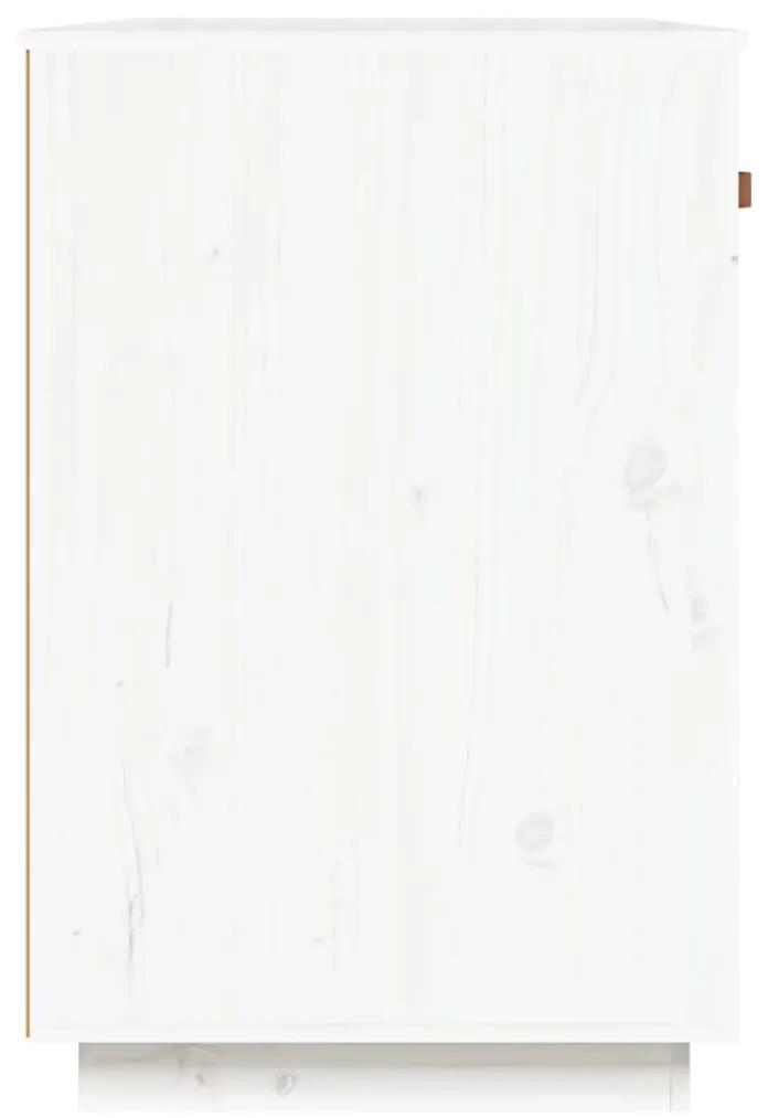 Birou, alb, 95x50x75 cm, lemn masiv de pin Alb