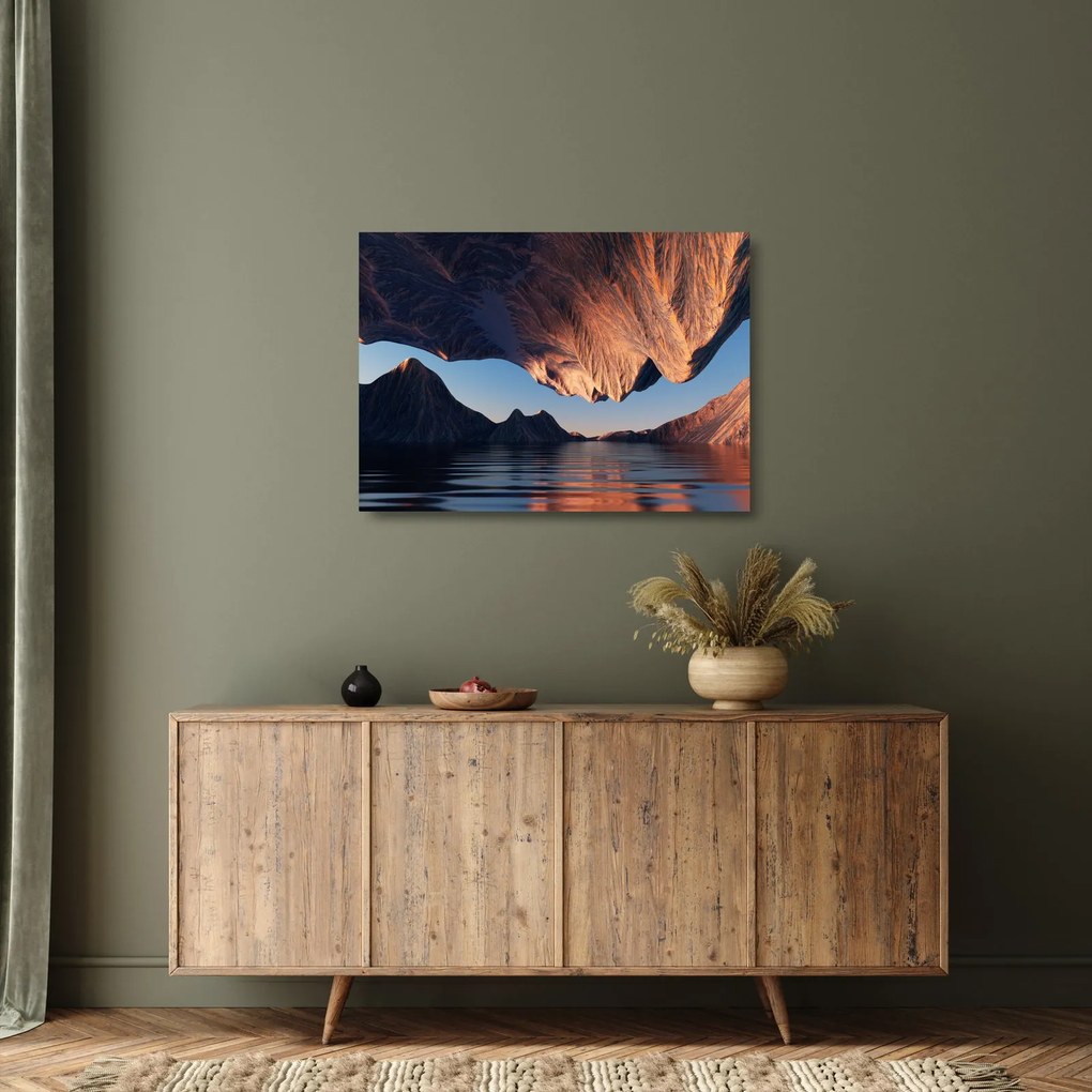 Tablou pe sticlă - Faleze 3D (70x50 cm)