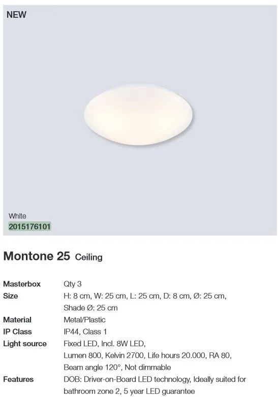 Plafoniera LED design circular IP44 Montone 25 2700K 2015176101 NL