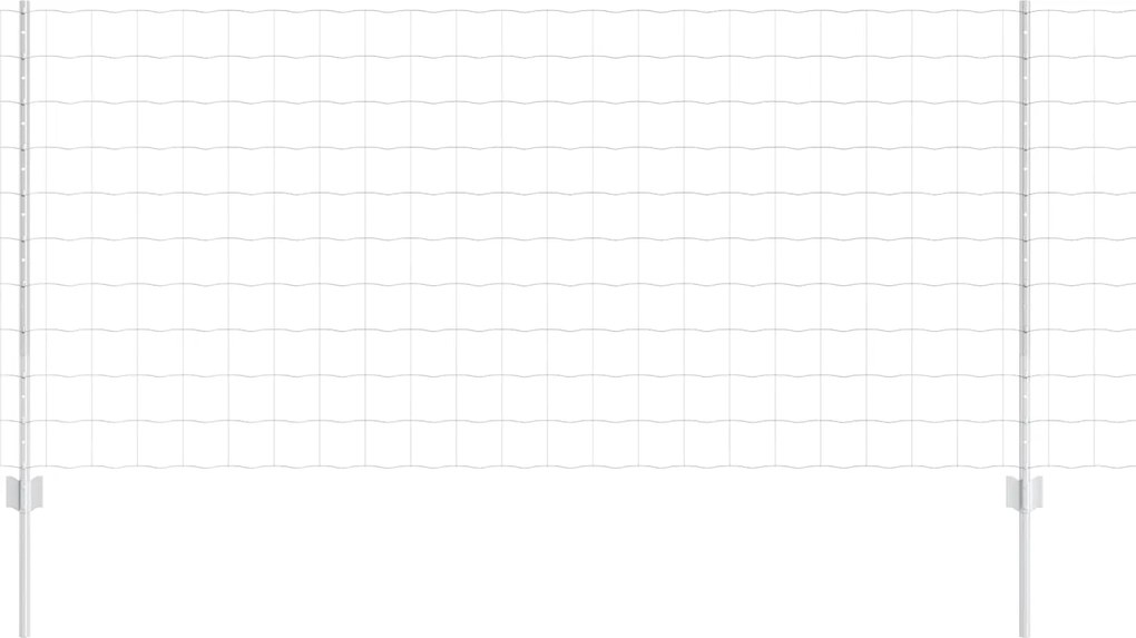 vidaXL Gard cu Stâlp Argintiu 1 x 10 m Oțel