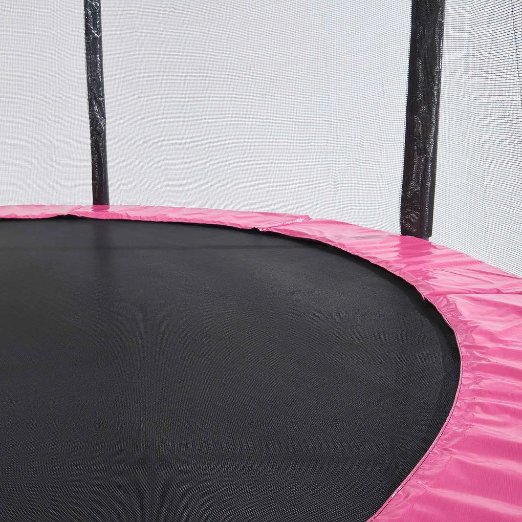Trampolina Jampino 3,05 metrový priemer s ochrannou sieťkou a rebríkom ružová