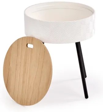 Masă de cafea AURA 45x38 cm alb/negru/bej