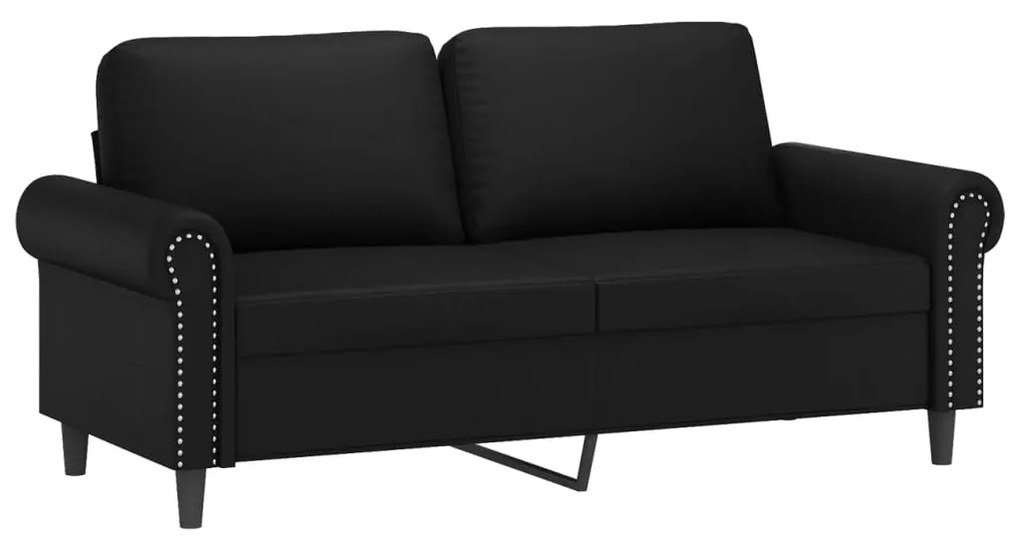 349125 vidaXL Canapea cu 2 locuri, negru, 140 cm, piele ecologică