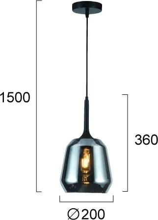 Pendul pe cablu MAEVA 1xE27/40W/230V fumuriu/negru