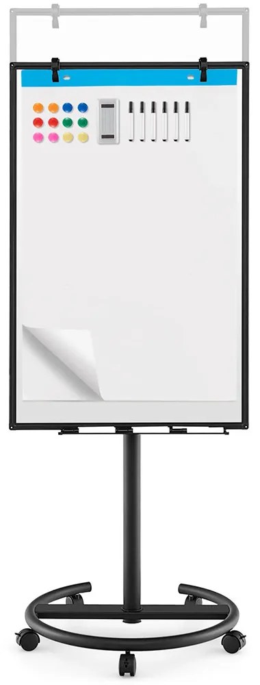 Tablă magnetică mobilă, reglabilă, cu accesorii