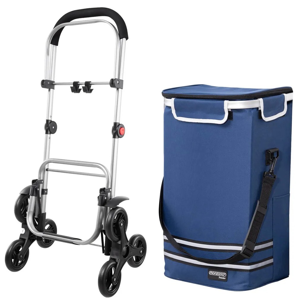 Carucior cumparaturi  Stairs Climber pliabil husa detasabila 3 roti  Metal/Poliester Albastru