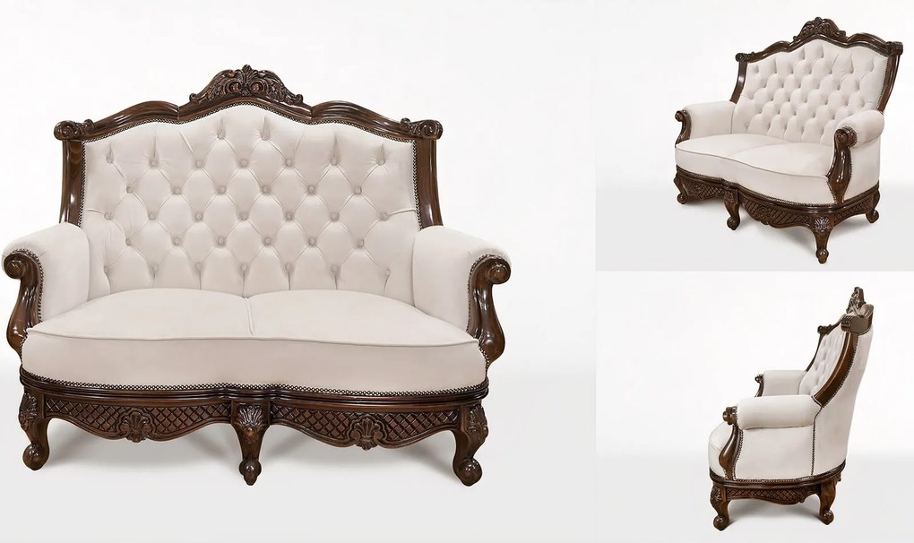 Canapea lemn masiv Piero Piele Naturala 2/3 locuri - 160x80x120cm
