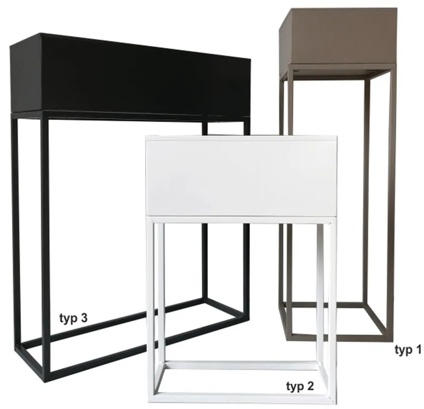 Ghiveci metalic multifunctional gri inchis INDIZE TIP 3