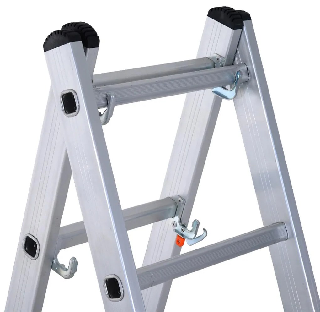 Schela cu scara dubla aluminiu  5 trepte 3 moduri utilizare 140 cm