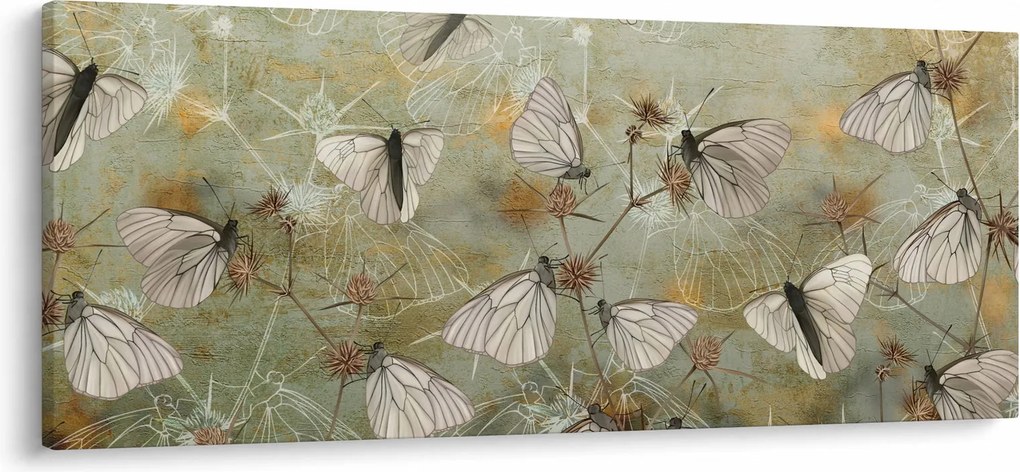 Tablou - Vintege fluturi (120x50 cm)